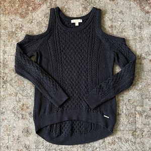 Michael Kors Dark Blue Off-the-Shoulder Sweater